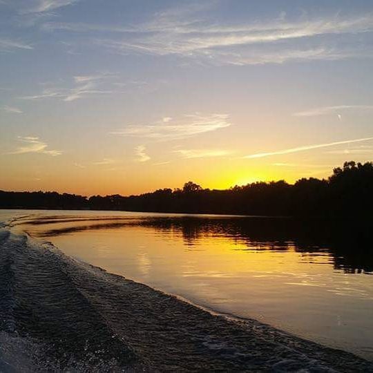 SUNSET OVER LAKE