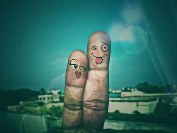 Digital composite image of human hand