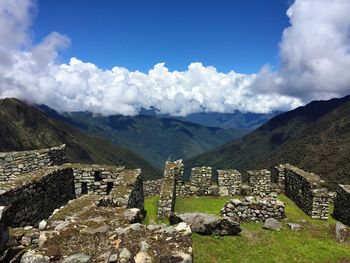 Scenic view of mountains against sky