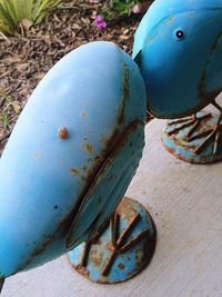 High angle view of rusty metal