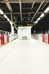 Empty railroad station platform