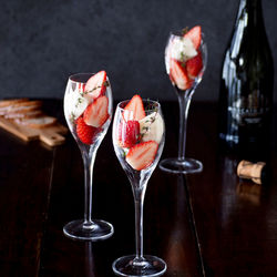 Ice cream on glass table