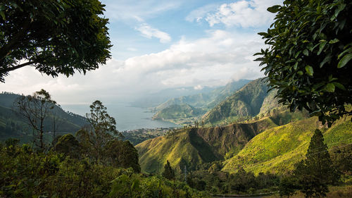 Scenic view of mountains against sky