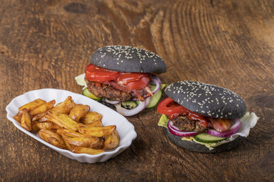 Close-up of food on table