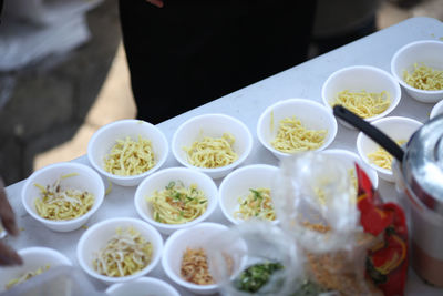 Close-up of food on table