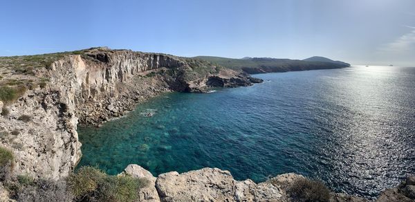 Panoramic cliff in sant antioco, sardinia