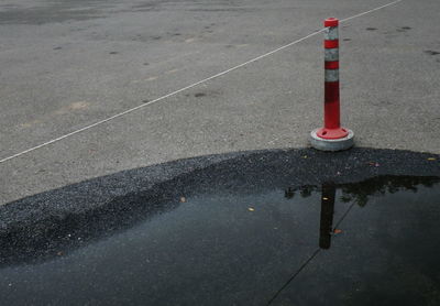 High angle view of traffic on road