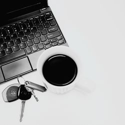 Close-up of coffee cup on table