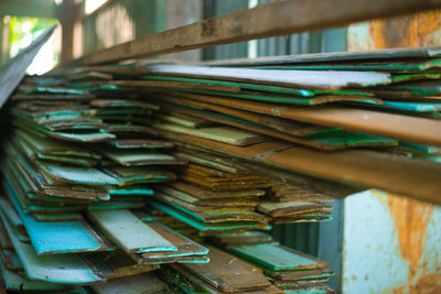 Close-up of old rusty stack