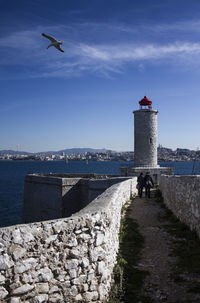 Lighthouse in sea