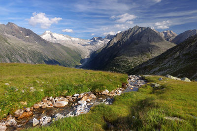 Scenic view of mountains against sky