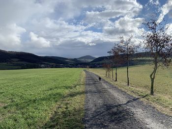 Scenic view of field against sky in eichsfeld, thuringia, germany