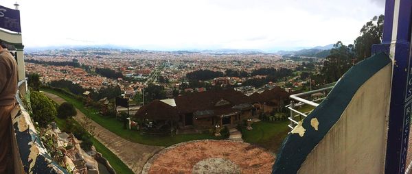 High angle view of city