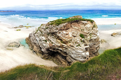 Scenic view of sea shore against sky