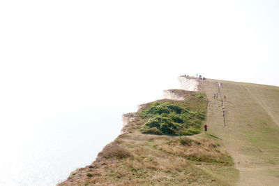 Low angle view of fort against clear sky