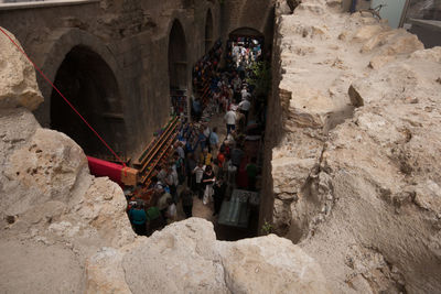 Panoramic view of people on rock