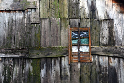 Close-up of old wooden door