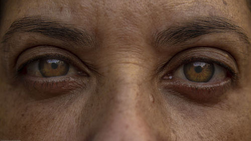 Close-up portrait of human hazel eye