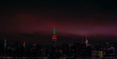 Illuminated city at night