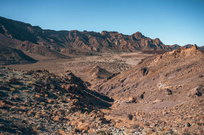 Scenic view of mountains against clear sky