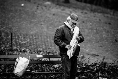 Man with umbrella