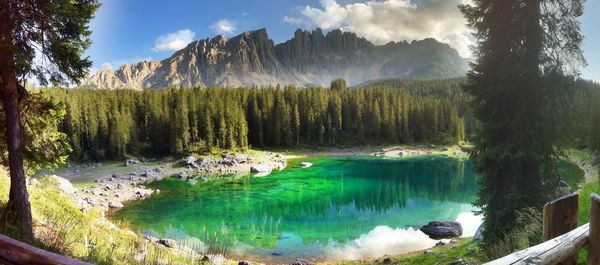 Scenic view of landscape against cloudy sky