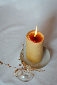 Close-up of illuminated candle