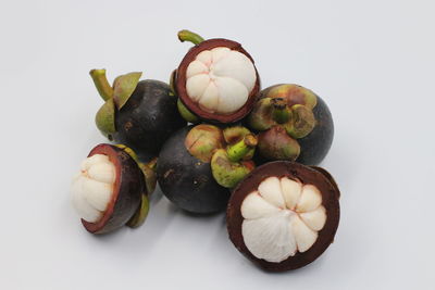 High angle view of fruits on table