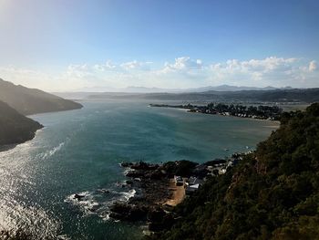 High angle view of sea against sky