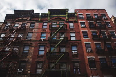 Low angle view of residential building against sky