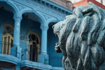 Low angle view of statue of historic building