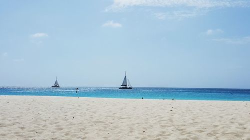 Scenic view of beach against sky