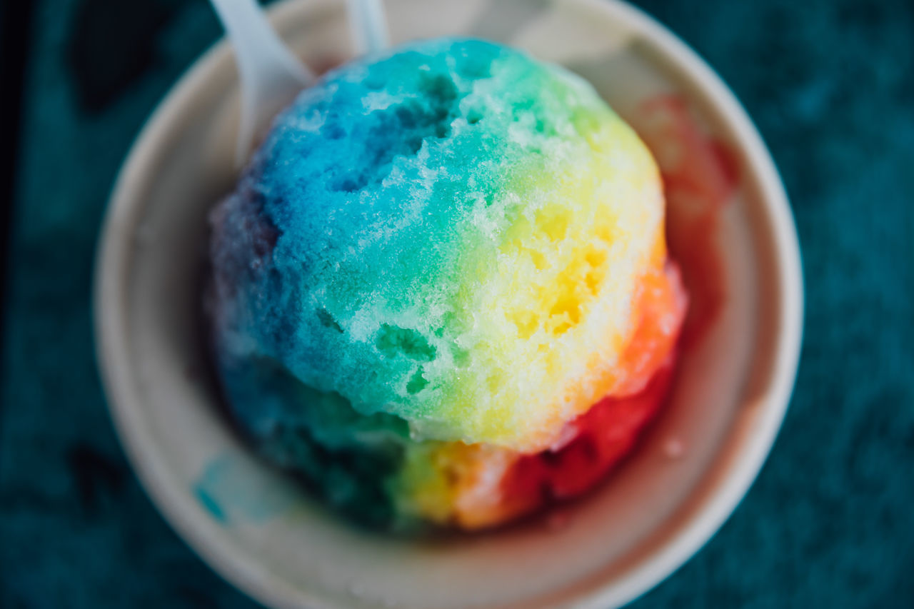 CLOSE-UP OF ICE CREAM IN GLASS