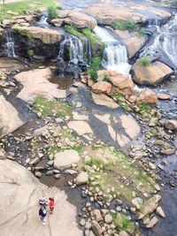 High angle view of rocks