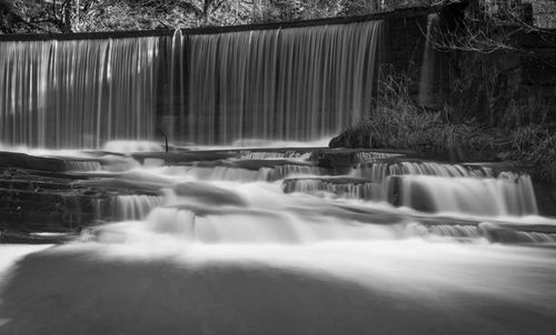 View of waterfall in forest