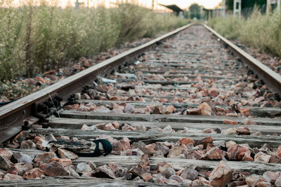 Surface level of railroad track