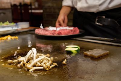 Close-up of preparing food