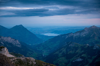 Scenic view of mountains against sky