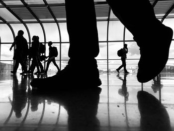 Silhouette people at airport