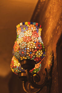 Close-up of illuminated lamp