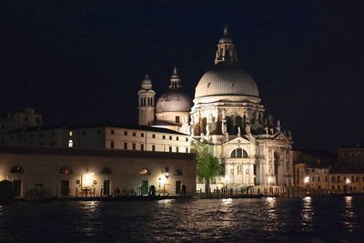 Cathedral lit up at night