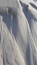 High angle view of snow covered land