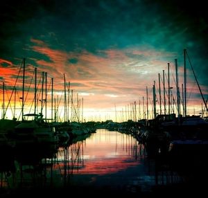 Scenic view of sunset over sea