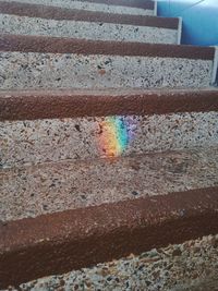 High angle view of street light on sidewalk