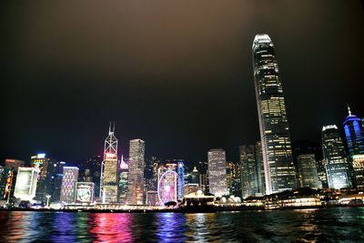 City lit up at night