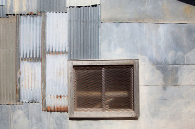 Closed door of old building