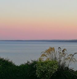 Scenic view of sea during sunset