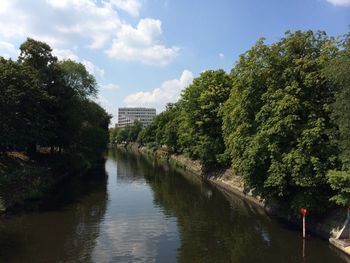 View of built structure in water