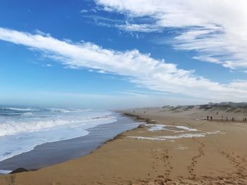 The ocean on a windy and partly cloudy day. 