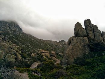 Scenic view of rocky mountains against sky